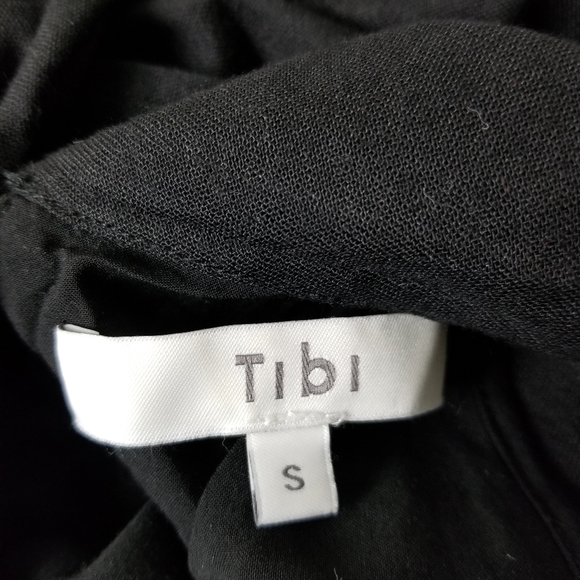 Tibi Embroidered Black High Neck Bow Tie Blouse Swing Loose Fit Size Small - Picture 12 of 14